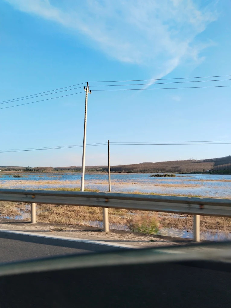 Một khung hình đẹp như tranh vẽ từ chính xe di chuyển qua cầu - không cần filter, chỉ cần dừng lại vài phút.